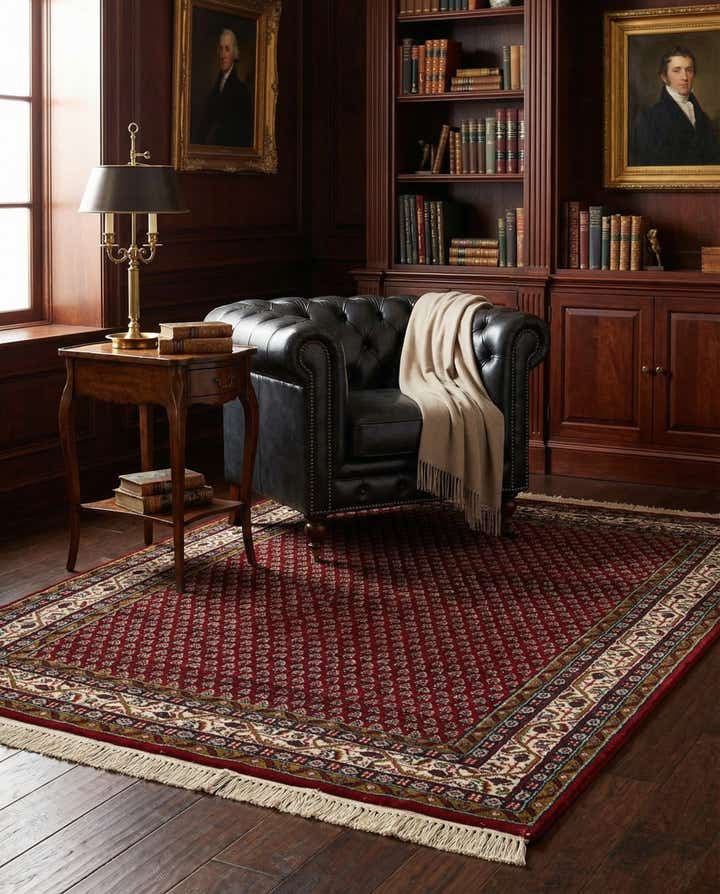 4' x 5' 11 Hand Knotted Mir Wool Rug