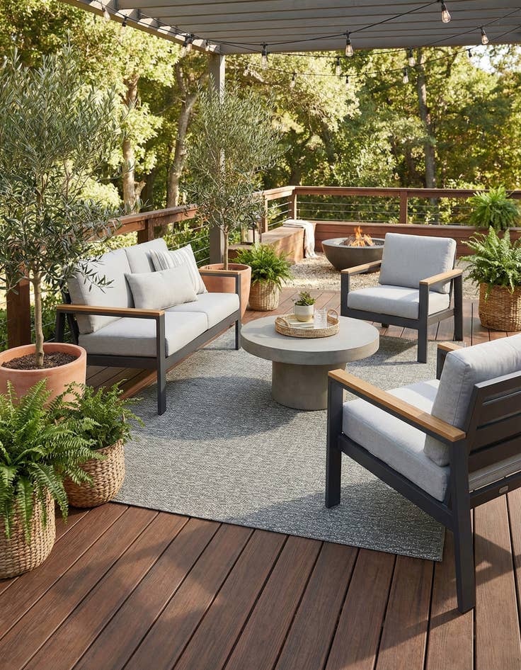 Detail image of 8' x 11' 4  Washable Modern Indoor / Outdoor Rug