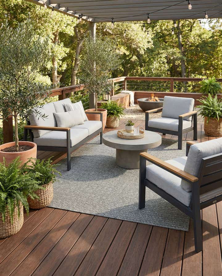 8' x 11' 4 Easy-Clean Modern Indoor / Outdoor Rug