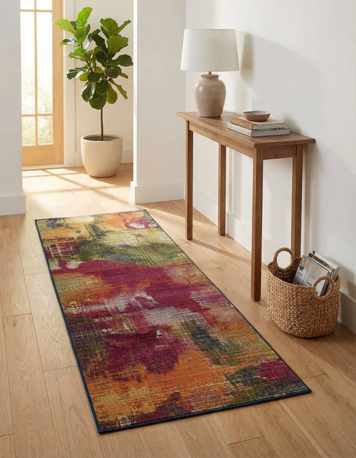 Detail image of 2' x 5'  Washable Modern Indoor / Outdoor Runner Rug