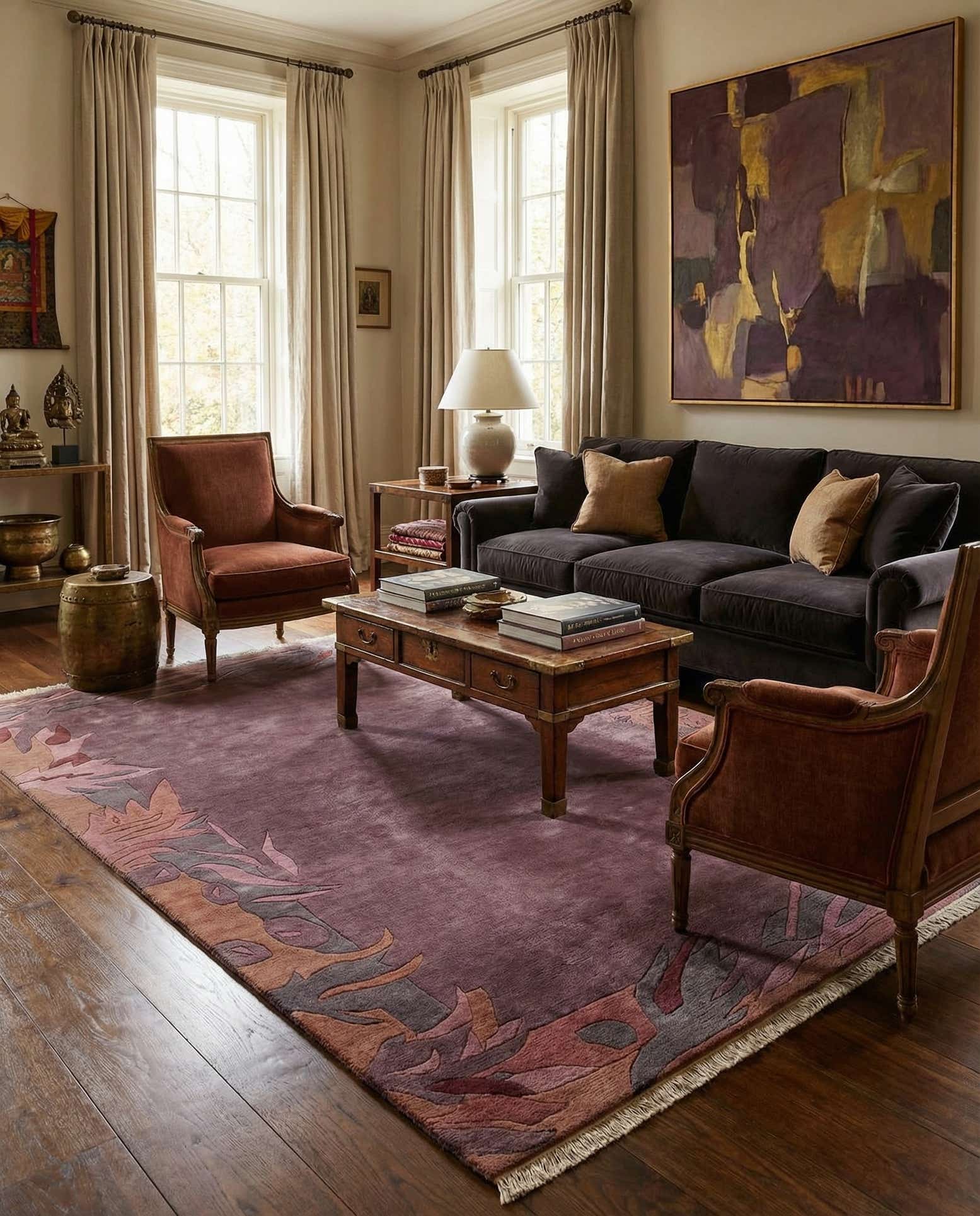 6' 6 x 9' 9 Hand Knotted Tibet Wool Rug