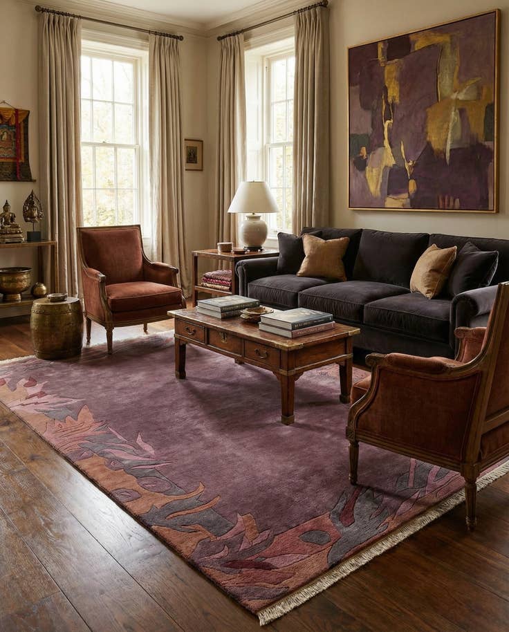 Detail image of 6' 6 x 9' 9 Hand Knotted Tibet Wool Rug