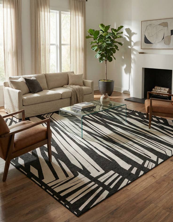 Detail image of 13' x 13'  Washable Modern Indoor / Outdoor Square Rug