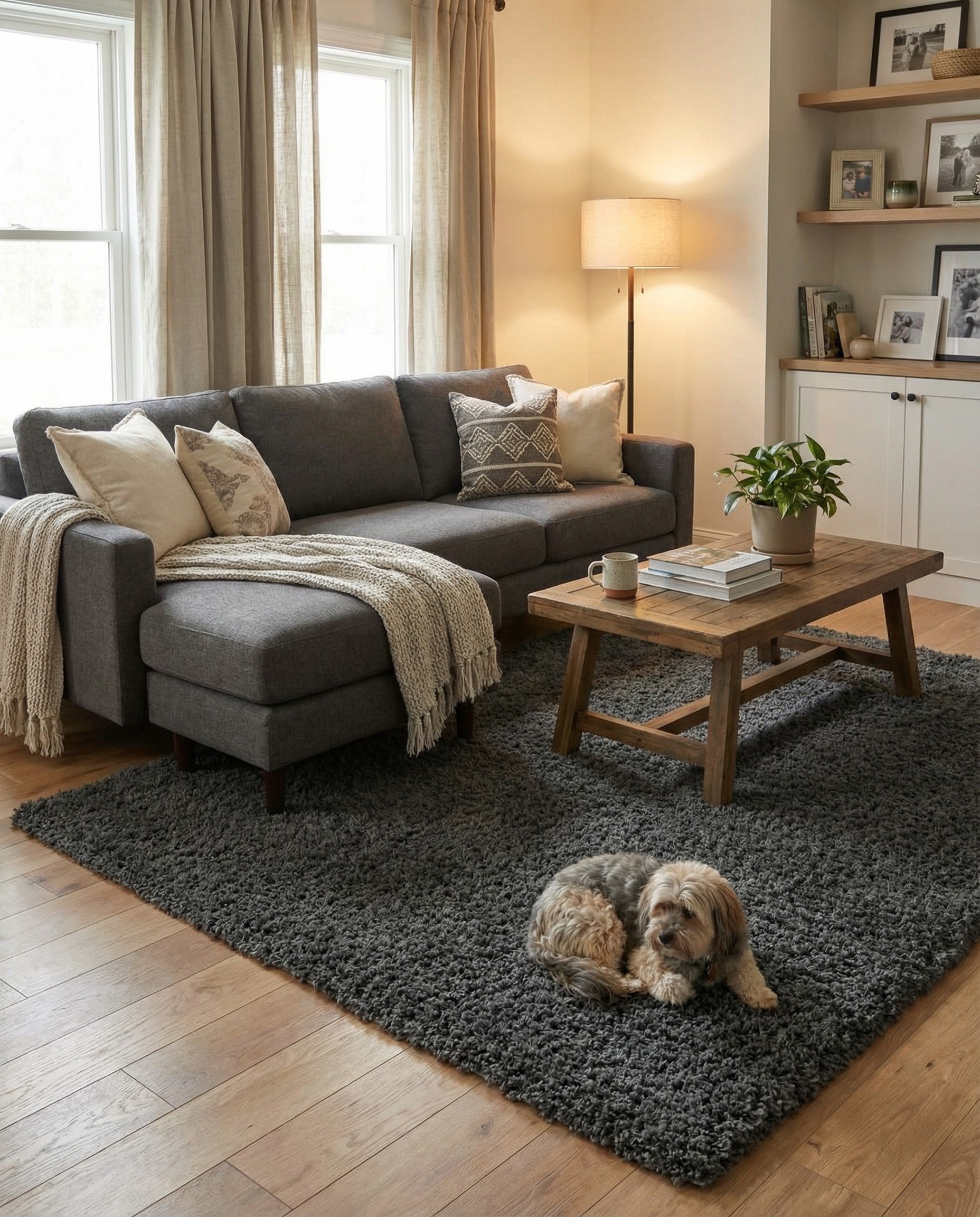  7' x 10' Solid Shag Rug