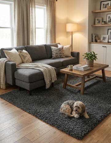 7' x 10' Solid Shag Rug