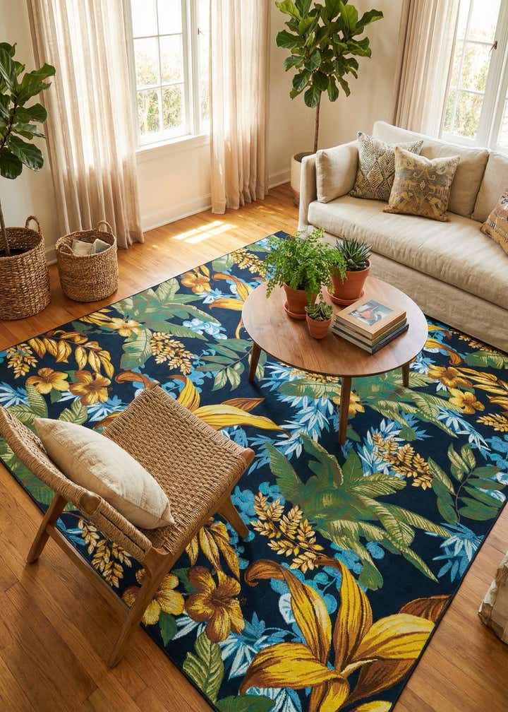 10' x 14' 2 Easy-Clean Botanical Indoor / Outdoor Rug