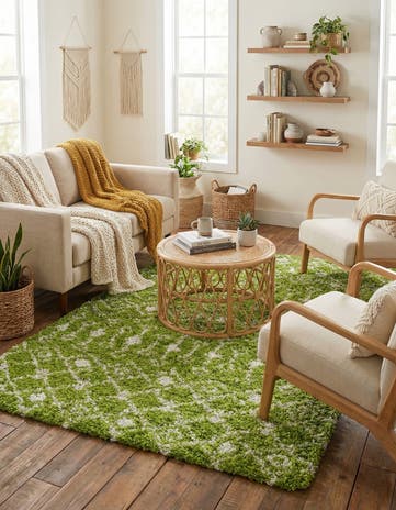 4' x 6' Moroccan Trellis Shag Rug