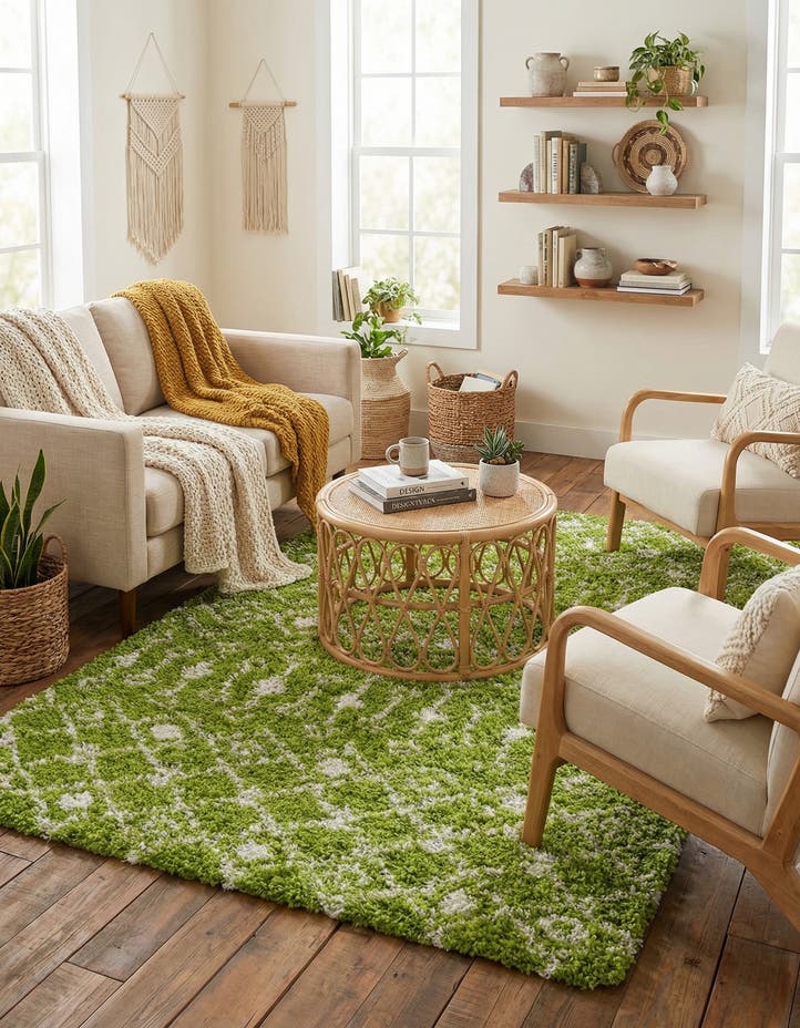 4' x 6' Moroccan Trellis Shag Rug
