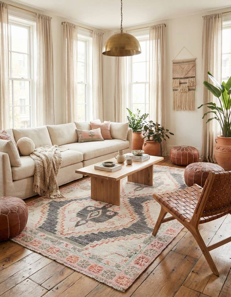 Detail image of  5' 9 x 9' 7  Hand Knotted Moroccan Wool Rug