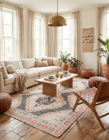 5' 9 x 9' 7 Hand Knotted Moroccan Wool Rug