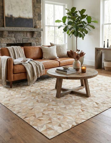 4' 8 x 6' 7 Cowhide Stocks Rug