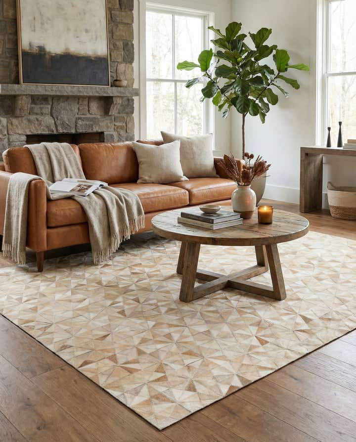 4' 8 x 6' 7 Cowhide Stocks Rug