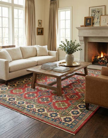 6' 6 x 9' 7 Hand Knotted Kazak Rug