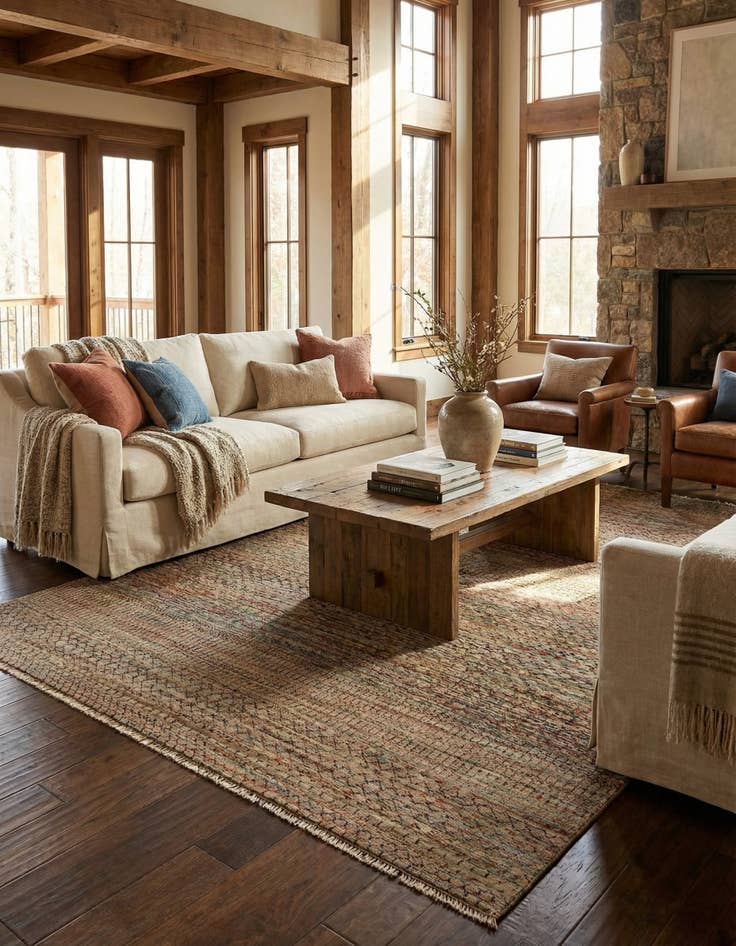 Detail image of 6' 8 x 9' 11 Agra Wool Rug