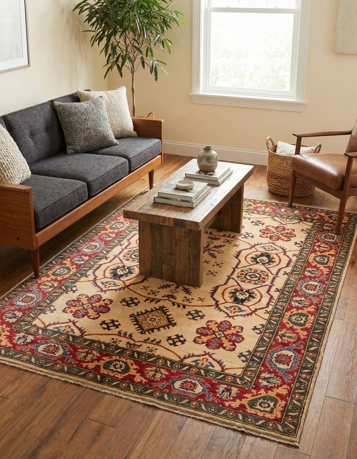 Detail image of 4' 11 x 7' 1  Hand Knotted Kazak Rug