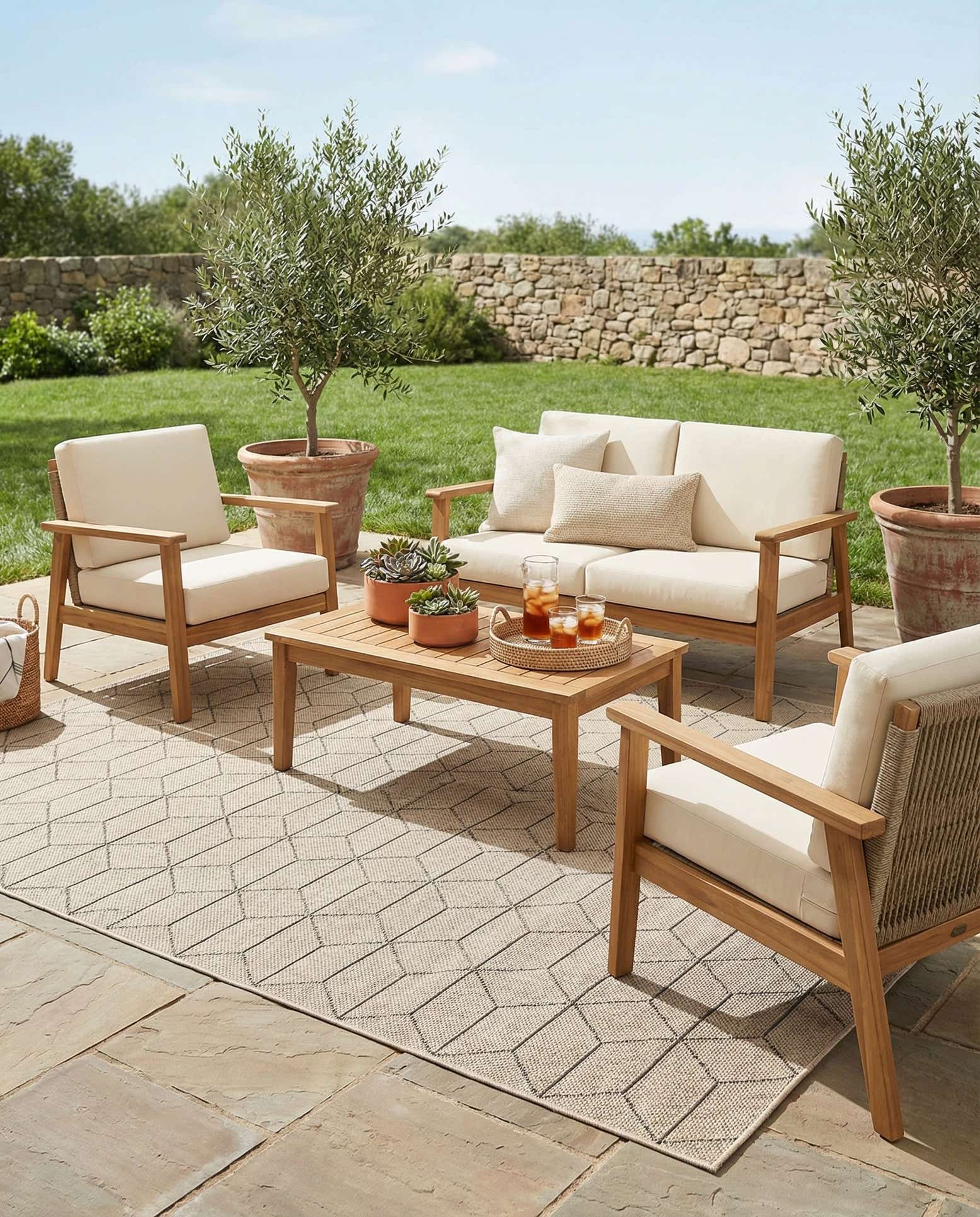 9' x 12' Easy-Clean Trellis Indoor / Outdoor Rug