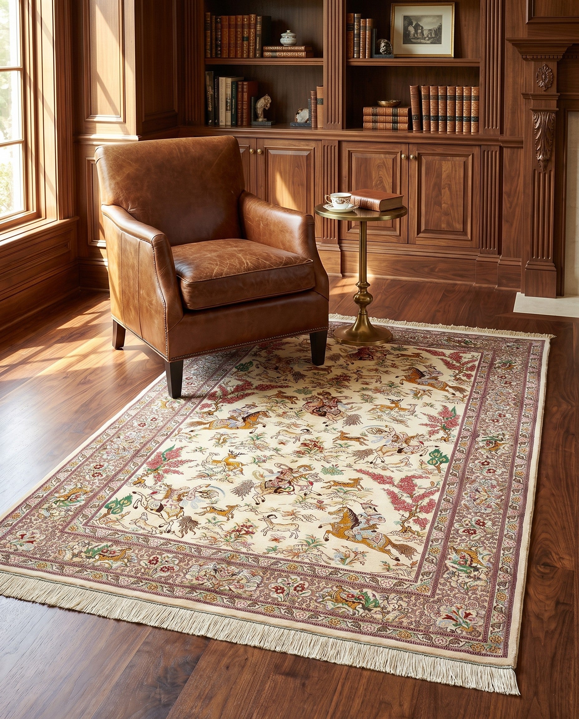 4' 4 x 6' 5 Ghom Rug