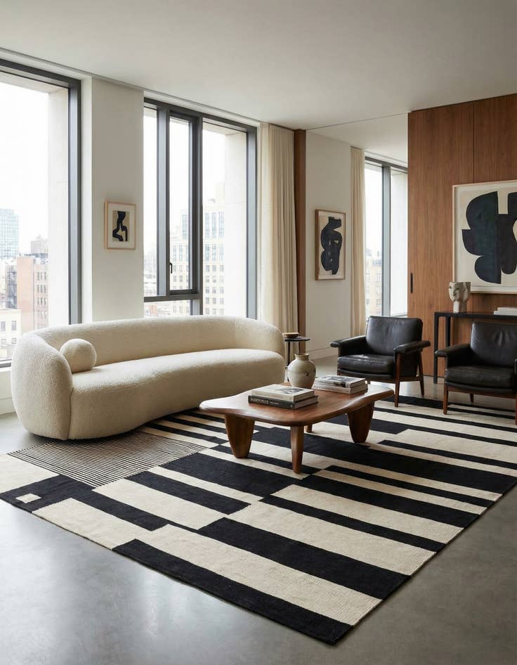 Detail image of 8' 2 x 9' 8  Hand Woven Kilim Modern Wool Rug