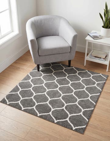 3' x 3' Trellis Frieze Square Rug