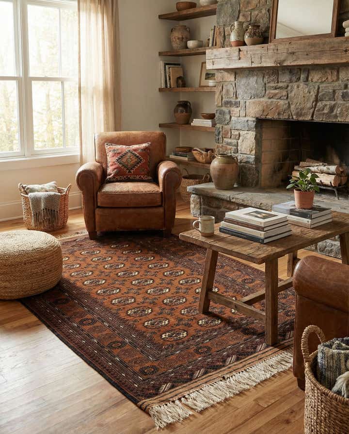 4' 2 x 6' 2 Hand Knotted Afghan Akhche Oriental Wool Rug