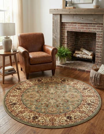 4' x 4' Classic Agra Round Rug