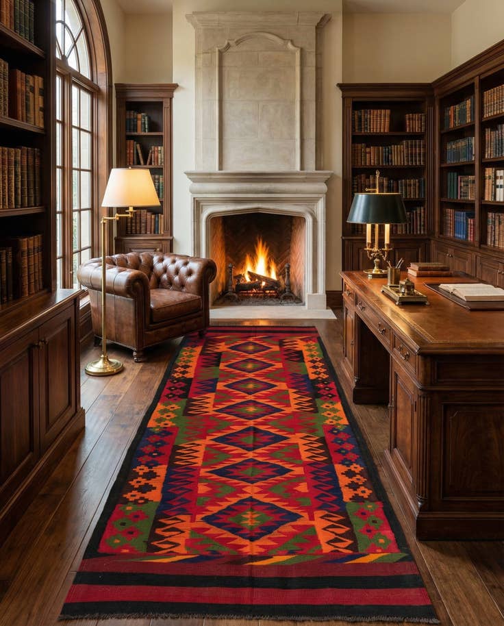 Detail image of 4' 4 x 11' 1 Hand Woven Kilim Afghan Wool Runner Rug