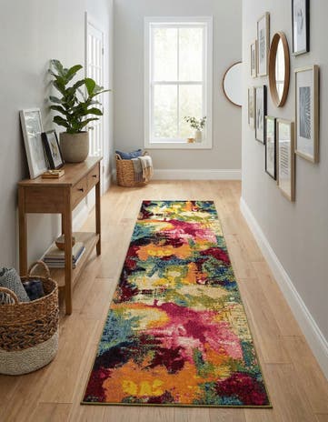 Washable Hyacinth Runner Rug