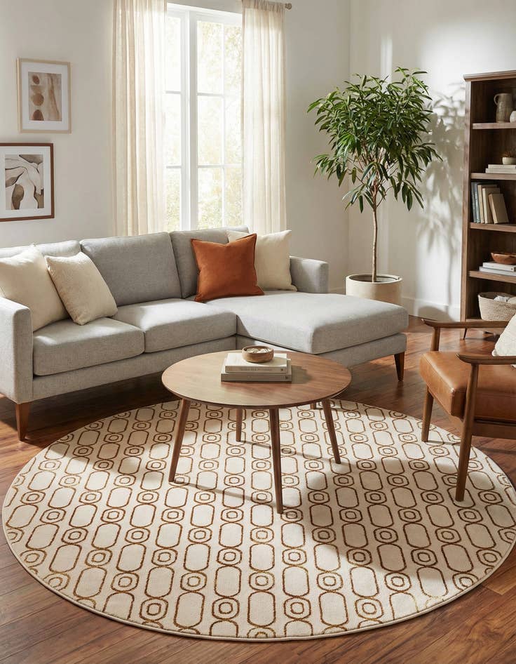 Detail image of  7' 10 x 7' 10 Vogue Geo Round Rug