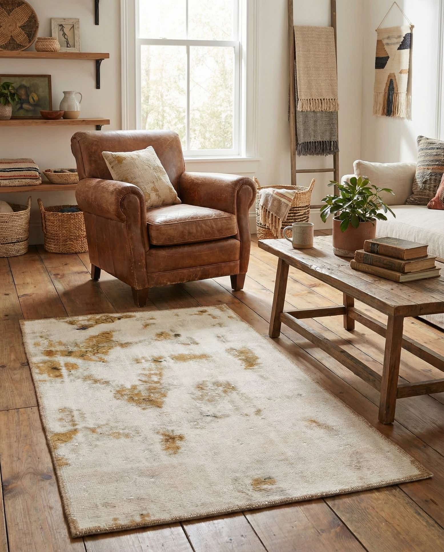 2' 7 x 4' 5 Hand Knotted Ultra Vintage Persian Wool Rug