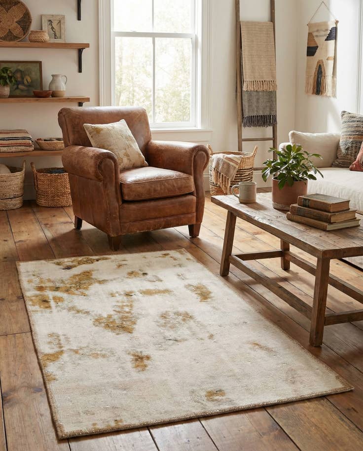 Detail image of 2' 7 x 4' 5 Hand Knotted Ultra Vintage Persian Wool Rug