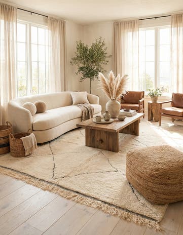6' 5 x 10' Hand Knotted Moroccan Wool Rug