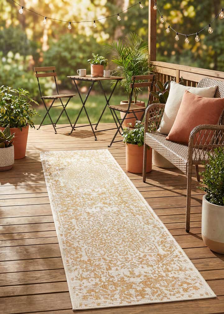 2' x 8' Easy-Clean Jill Zarin Dubai Indoor / Outdoor Runner Rug