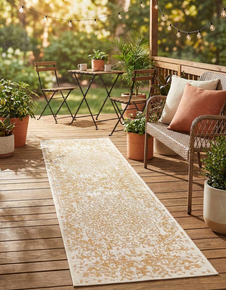 Detail image of 2' x 8' Easy-Clean Jill Zarin Dubai Indoor / Outdoor Runner Rug