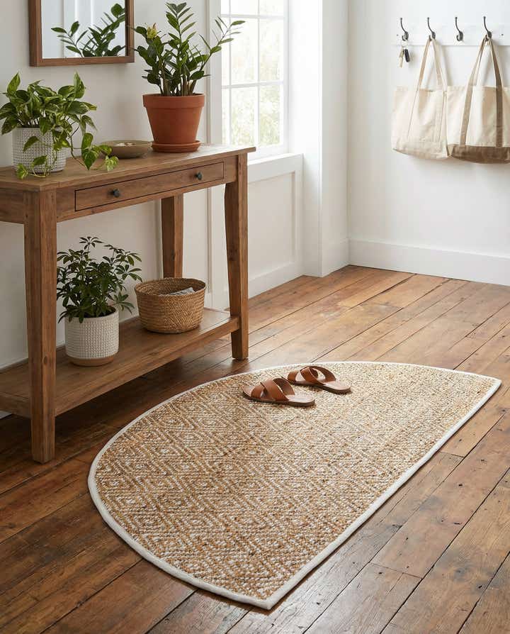 3' x 6' Hand Woven Braided Jute Hearth Rug