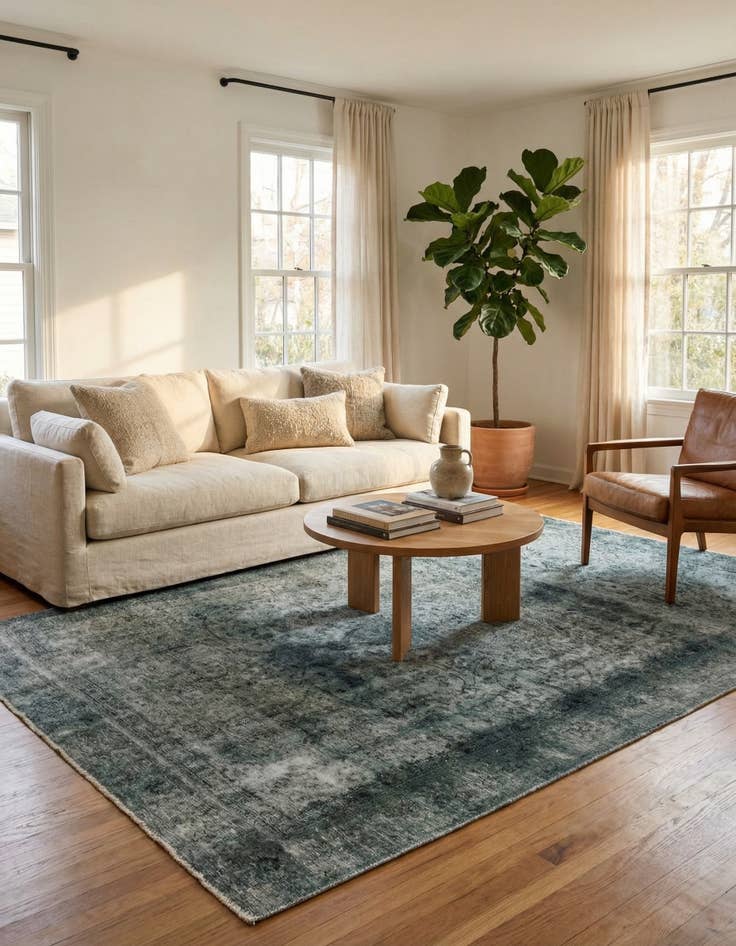 Detail image of 6' 2 x 9' 4  Hand Knotted Ultra Vintage Persian Wool Rug