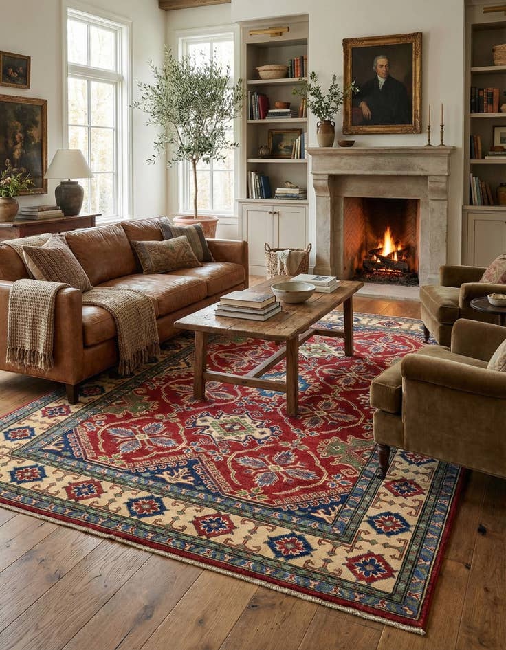 Detail image of 5' 8 x 8' 2  Hand Knotted Kazak Rug