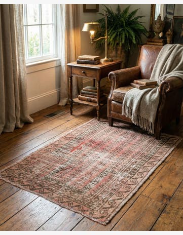 3' x 4' 7 Hand Knotted Ultra Vintage Persian Wool Rug