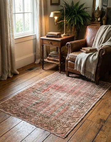 3' x 4' 7 Hand Knotted Ultra Vintage Persian Wool Rug