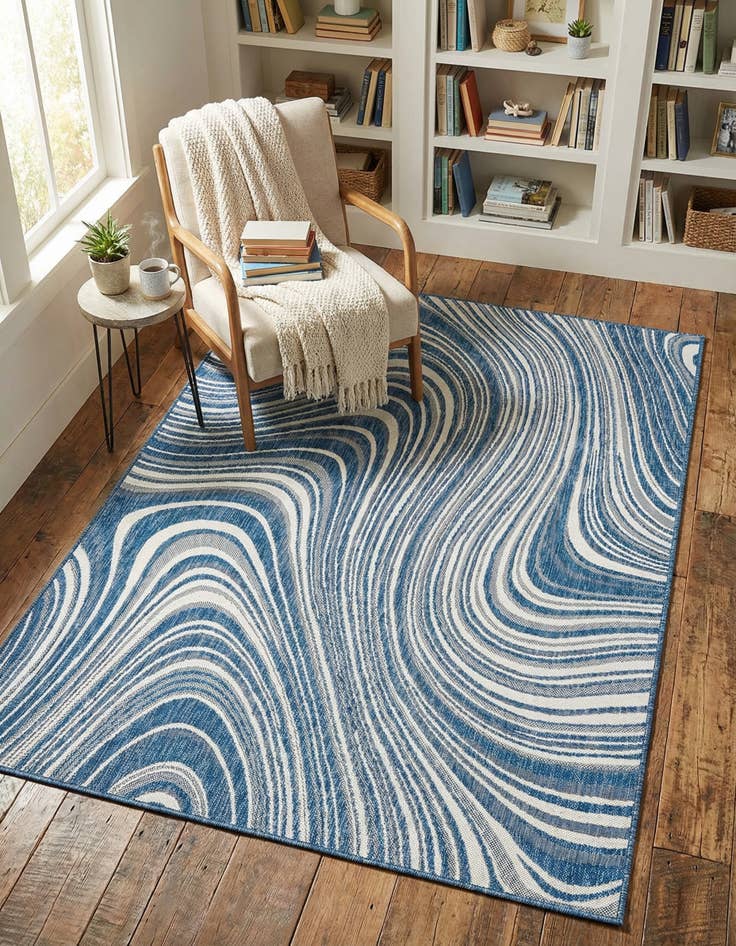 Detail image of 4' x 6' Easy-Clean Modern Indoor / Outdoor Rug