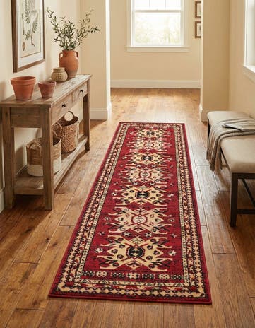Red Heris Runner Rug
