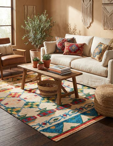 5' 8 x 8' 3 Hand Knotted Darya Wool Rug