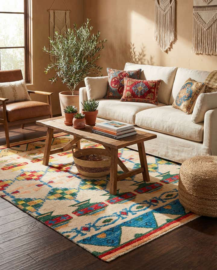 5' 8 x 8' 3 Hand Knotted Darya Wool Rug
