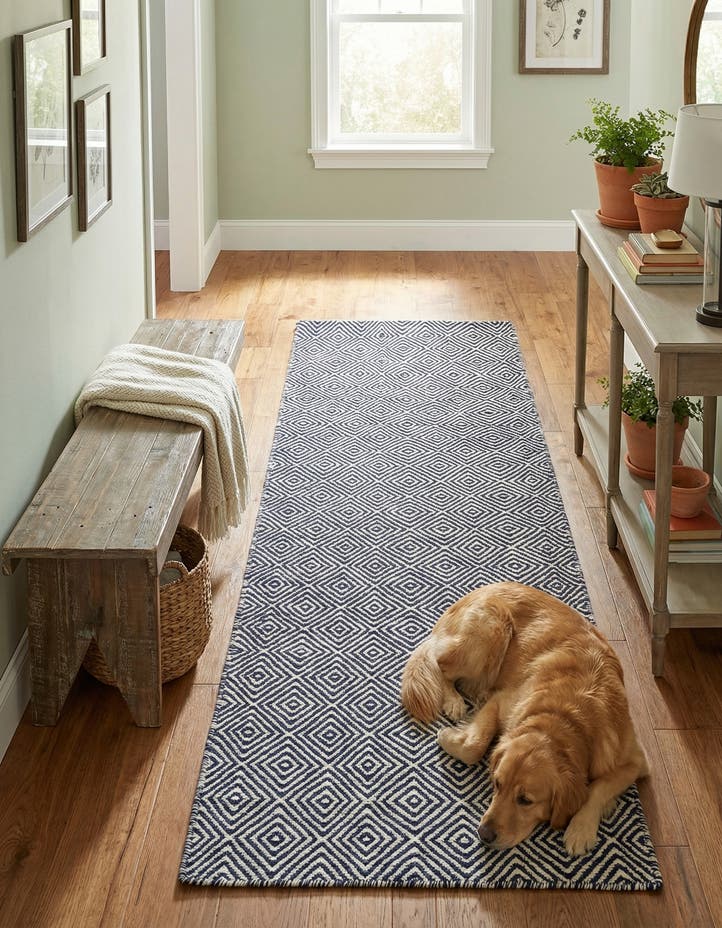 2' x 6' 1 Hand Woven Geo Trellis Flatweave R...