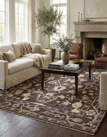 9' x 12' 2 Hand Knotted Oushak Wool Rug