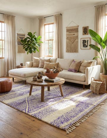 6' 8 x 9' Hand Knotted Moroccan Wool Rug