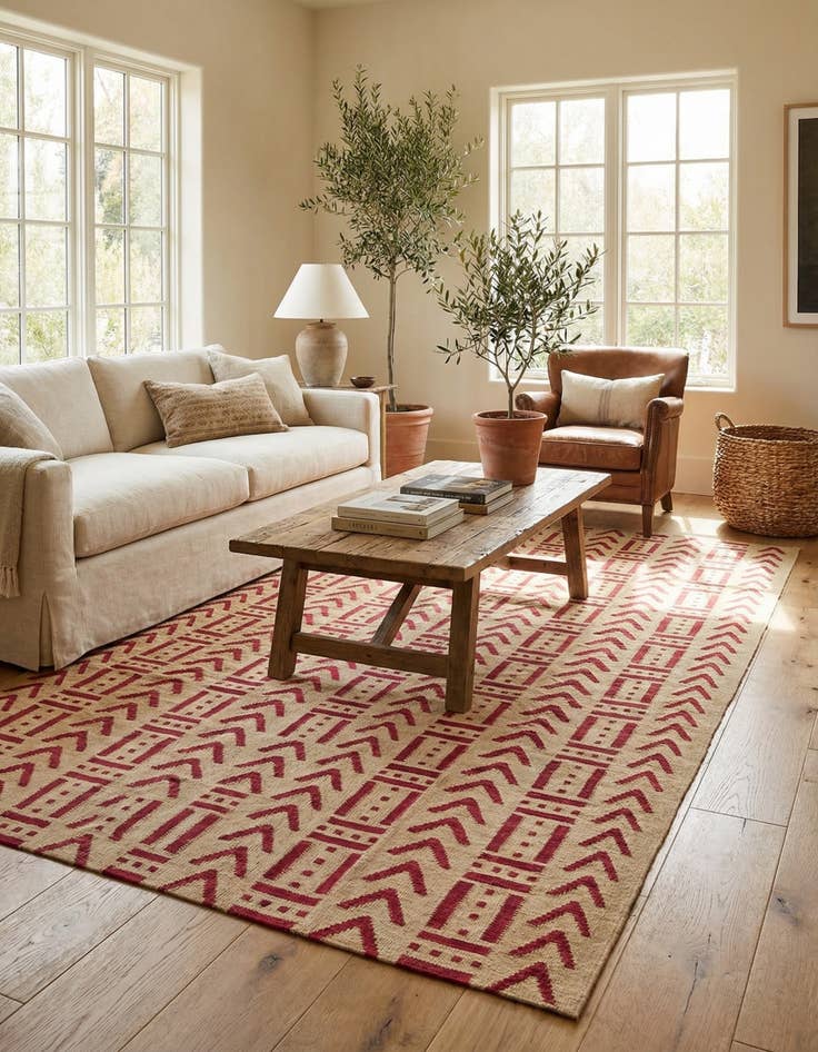 Detail image of  6' 9 x 9' 9  Hand Woven Kilim Modern Wool Rug