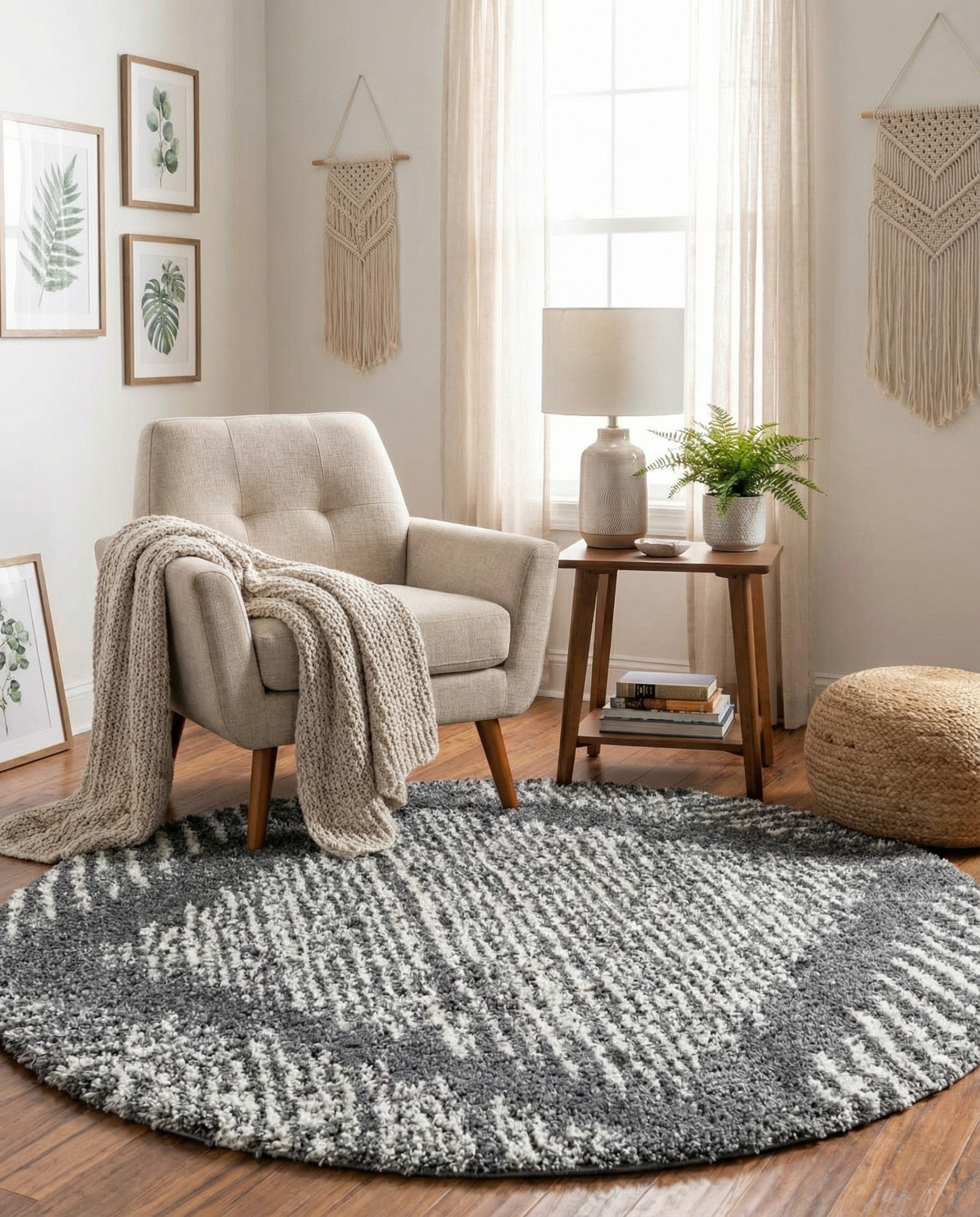  5' 3 x 5' 3 Serenity Shag Round Rug