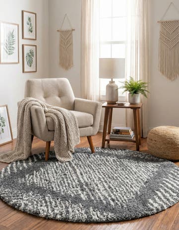 5' 3 x 5' 3 Serenity Shag Round Rug