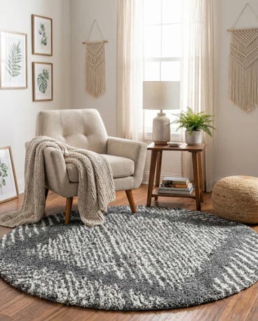  5' 3 x 5' 3 Serenity Shag Round Rug