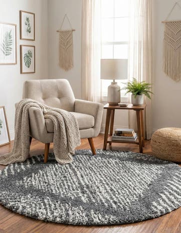 5' 3 x 5' 3 Serenity Shag Round Rug